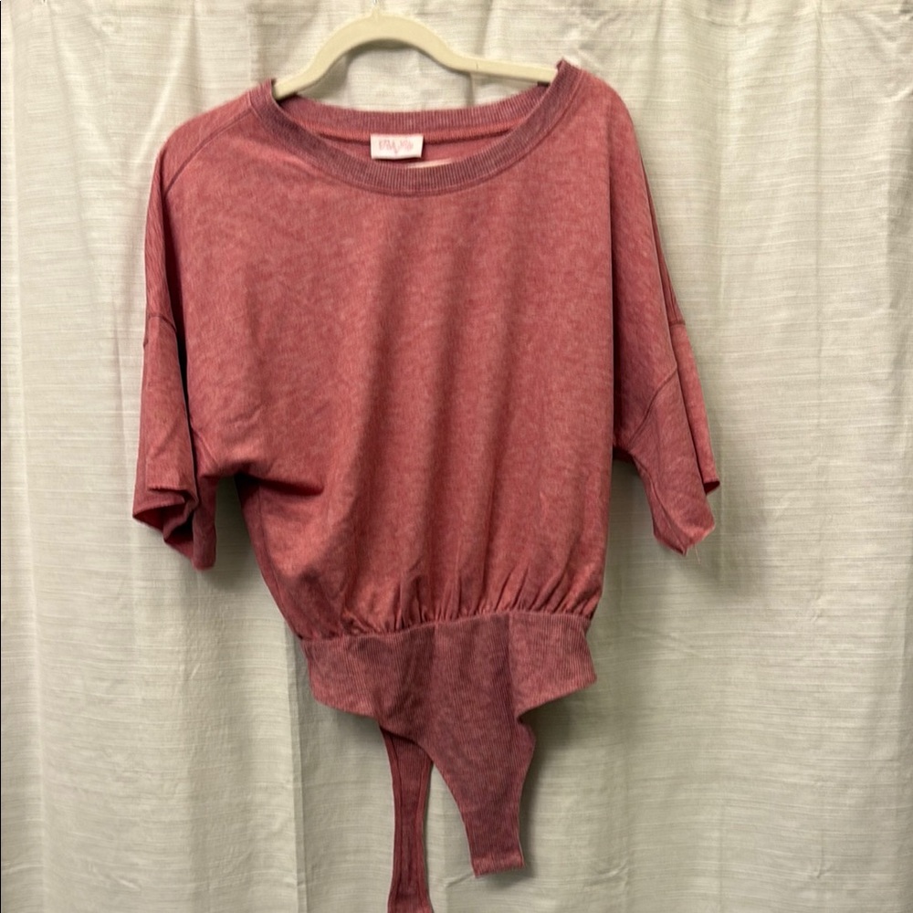 Pink Lily Dolman Sleeve Bodysuit